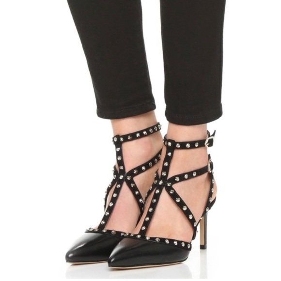 Sam Edelman Ocie Leather studded heels size 7.5 - Picture 2 of 15